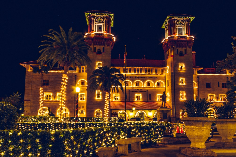 Ride the Spectacular St. Augustine Night of Lights Trolley 1 Enjoy a St. Augustine Night of Lights trolley tour this season as you roll by the Lightner Museum adorned with twinkling lights.