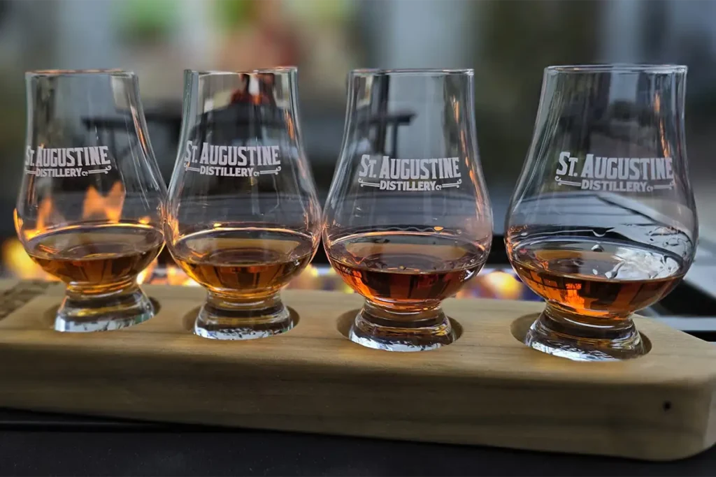 whiskey flights at the snug bar in St. Augustine
